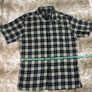 BURBERRY LONDON SS BLUE GREEN WHITE NOVA CHECK SHIRT PLAID